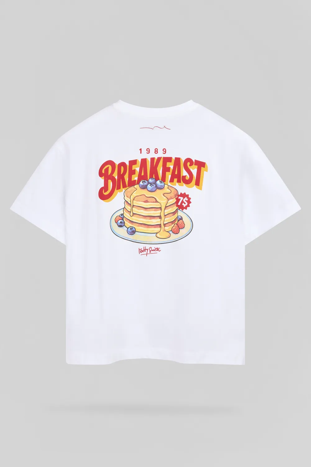 Teddy Smith T-Breakfast t-shirt bambino bianca cotone