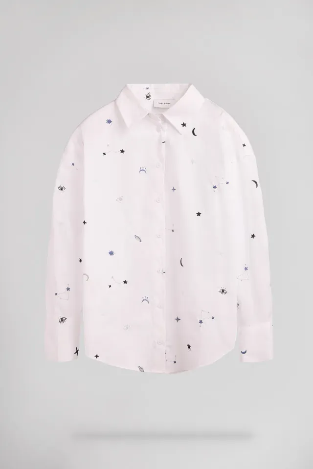 Teddy Smith C-Elena camicia fantasia bianco