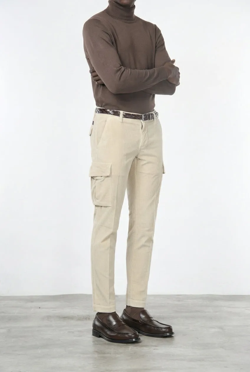 Mason's Chile cargo uomo velluto latte extra slim invernale