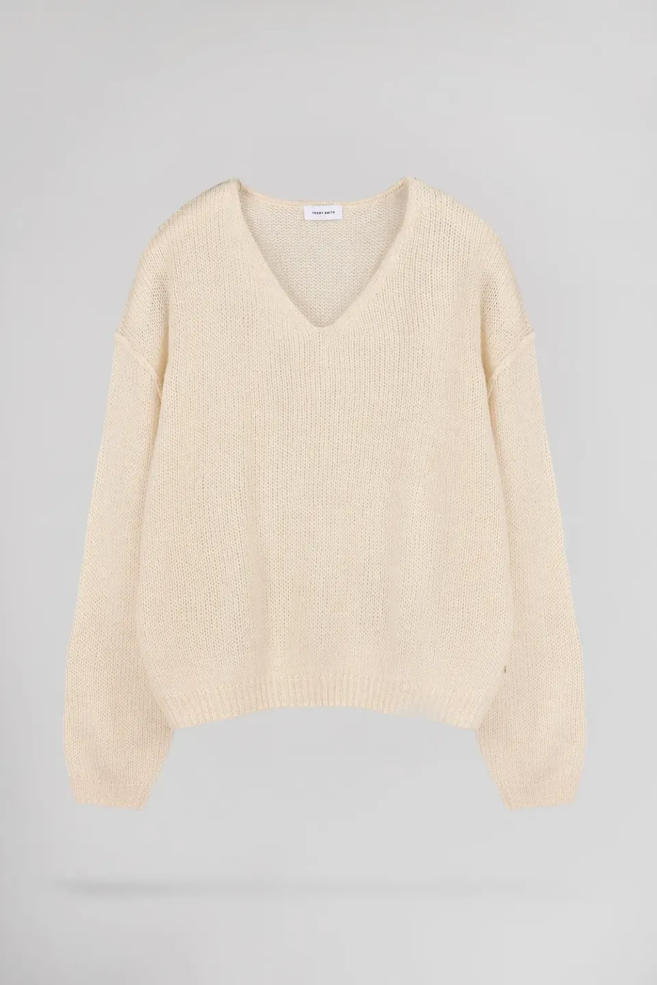 Teddy Smith P-Maggie pull donna lana bianco scollo V