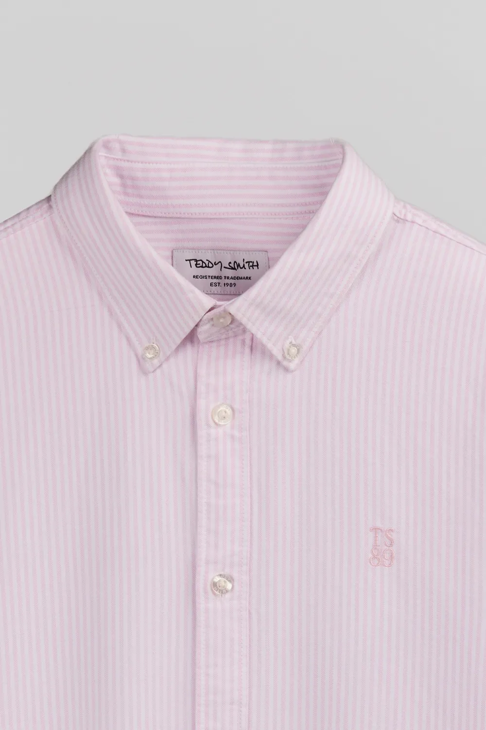 Teddy Smith C-Stanley ML camicia oxford rosa uomo