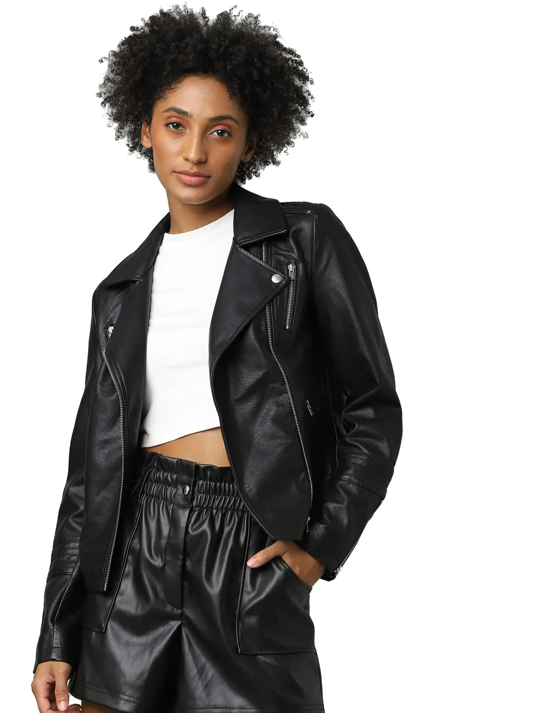 ONLY ONLGEMMA Giacca Ecopelle Donna 42 Biker