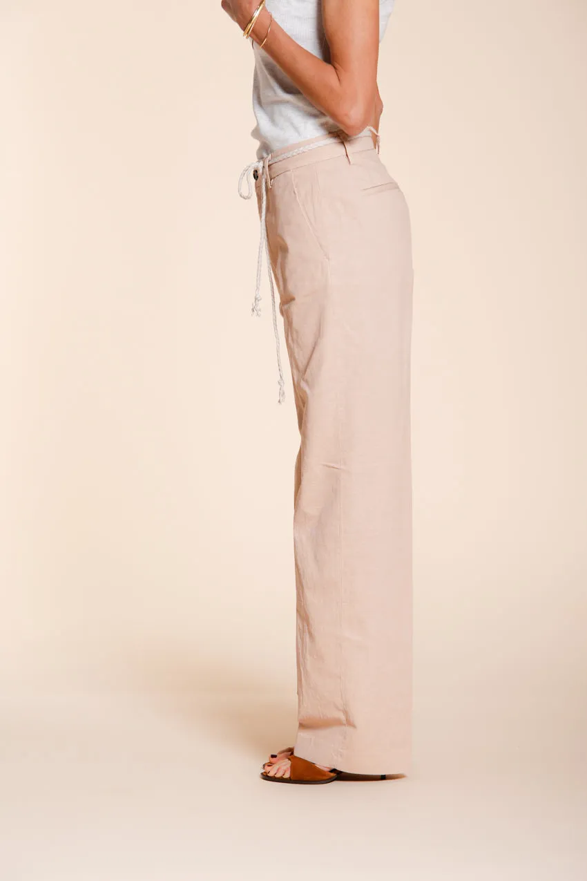 Mason's New York Straight Pantaloni Chino Rosa Lino Cotone