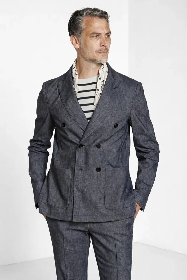Mason’s Tiziano Summer blazer doppiopetto blu scuro