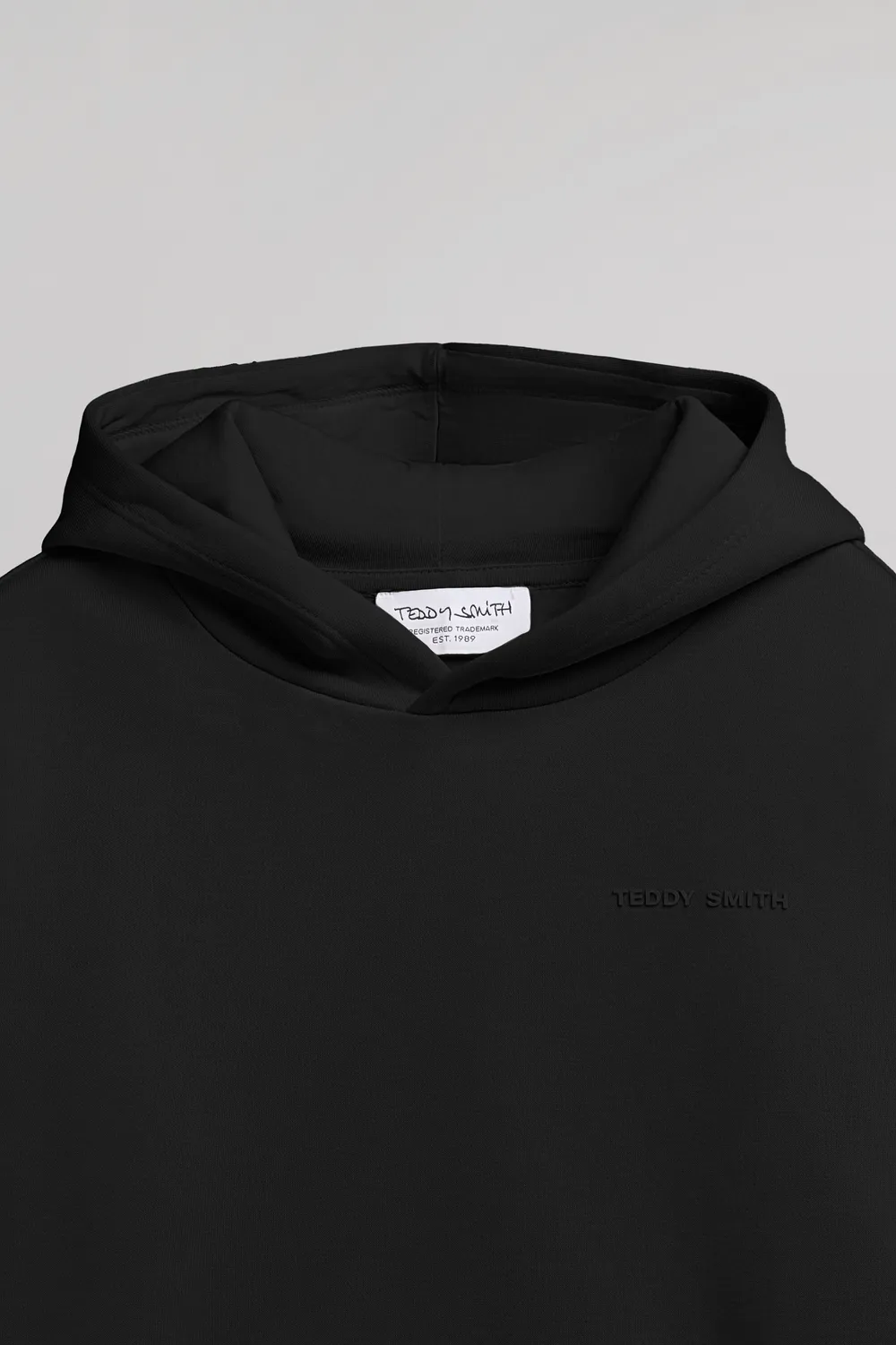 Teddy Smith S-Nark Hoody JR felpa cappuccio nera ragazzo