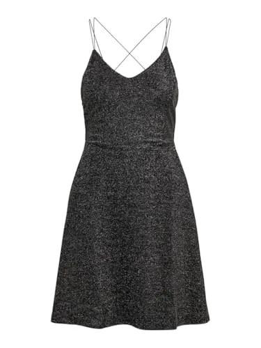 ONLY Onltanny abito nero glitter M jersey aderente