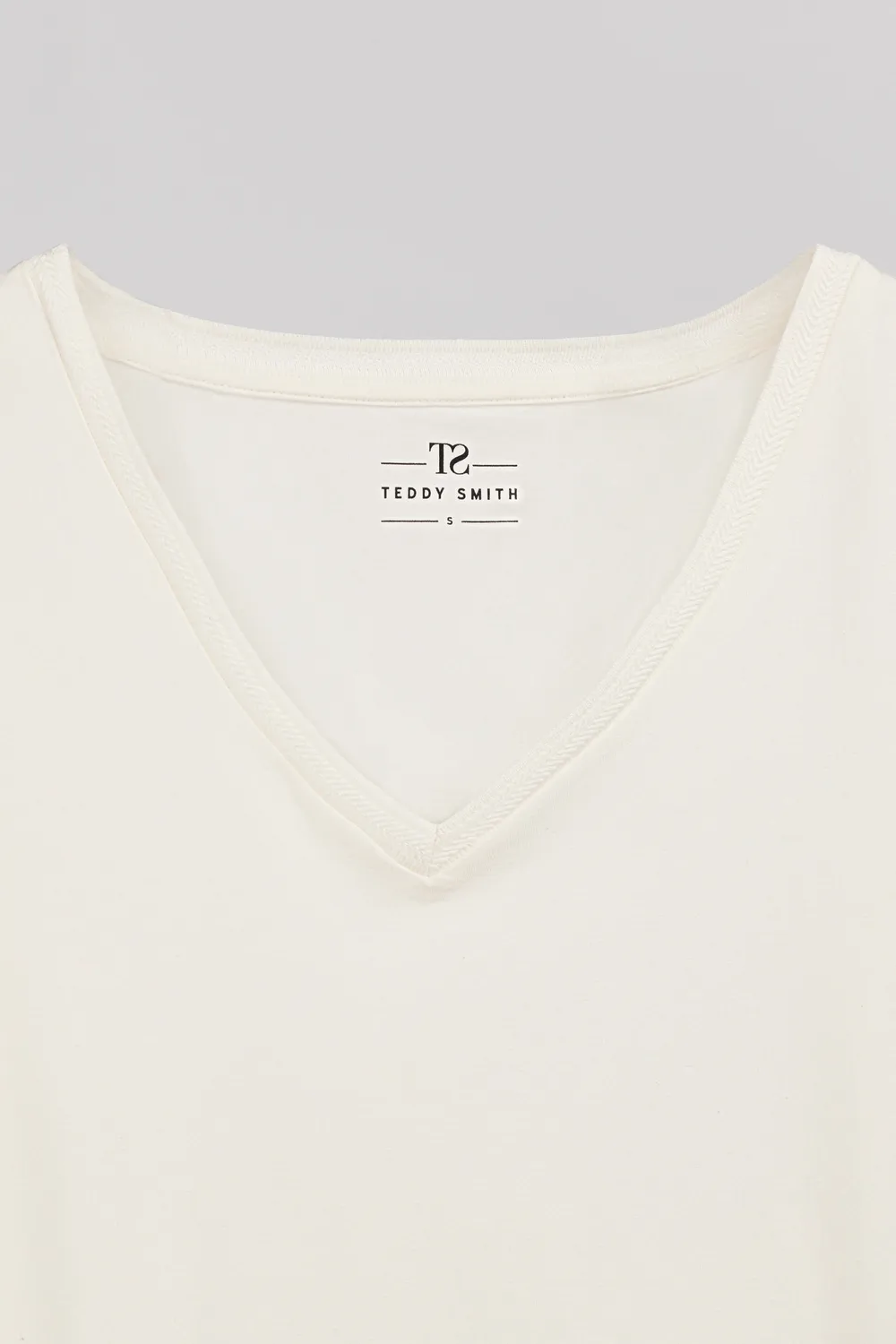 Teddy Smith T-Mia MC t-shirt bianco scollo a V