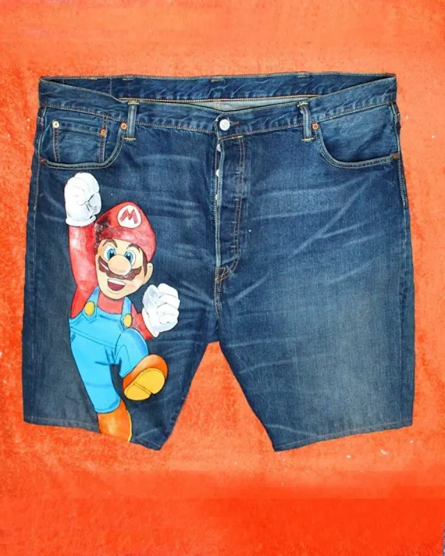 Never Say Never Levi's Vintage Super Mario bermuda jeans