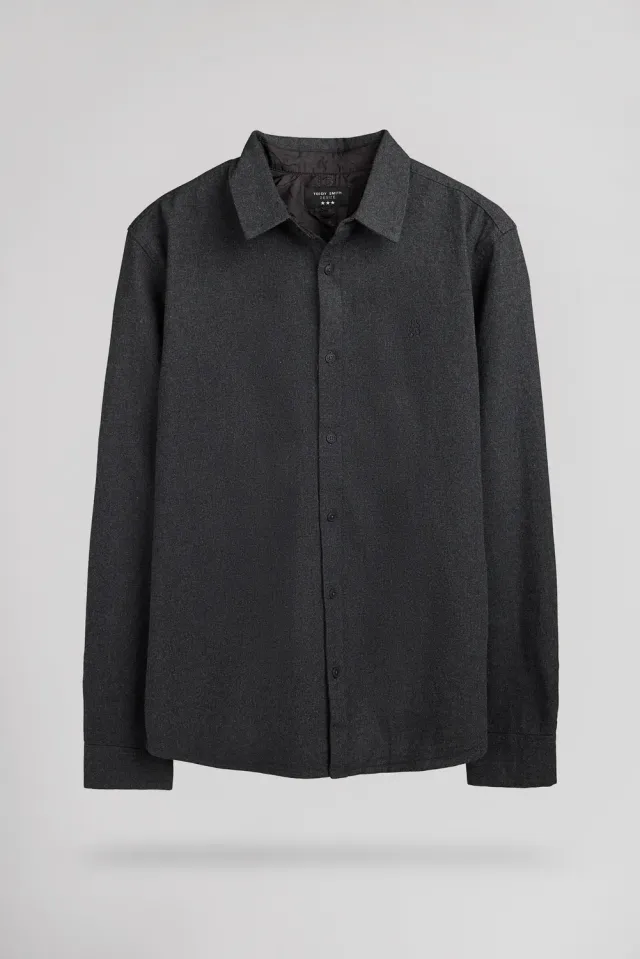 Teddy Smith C-Odin ML camicia flanella grigia uomo