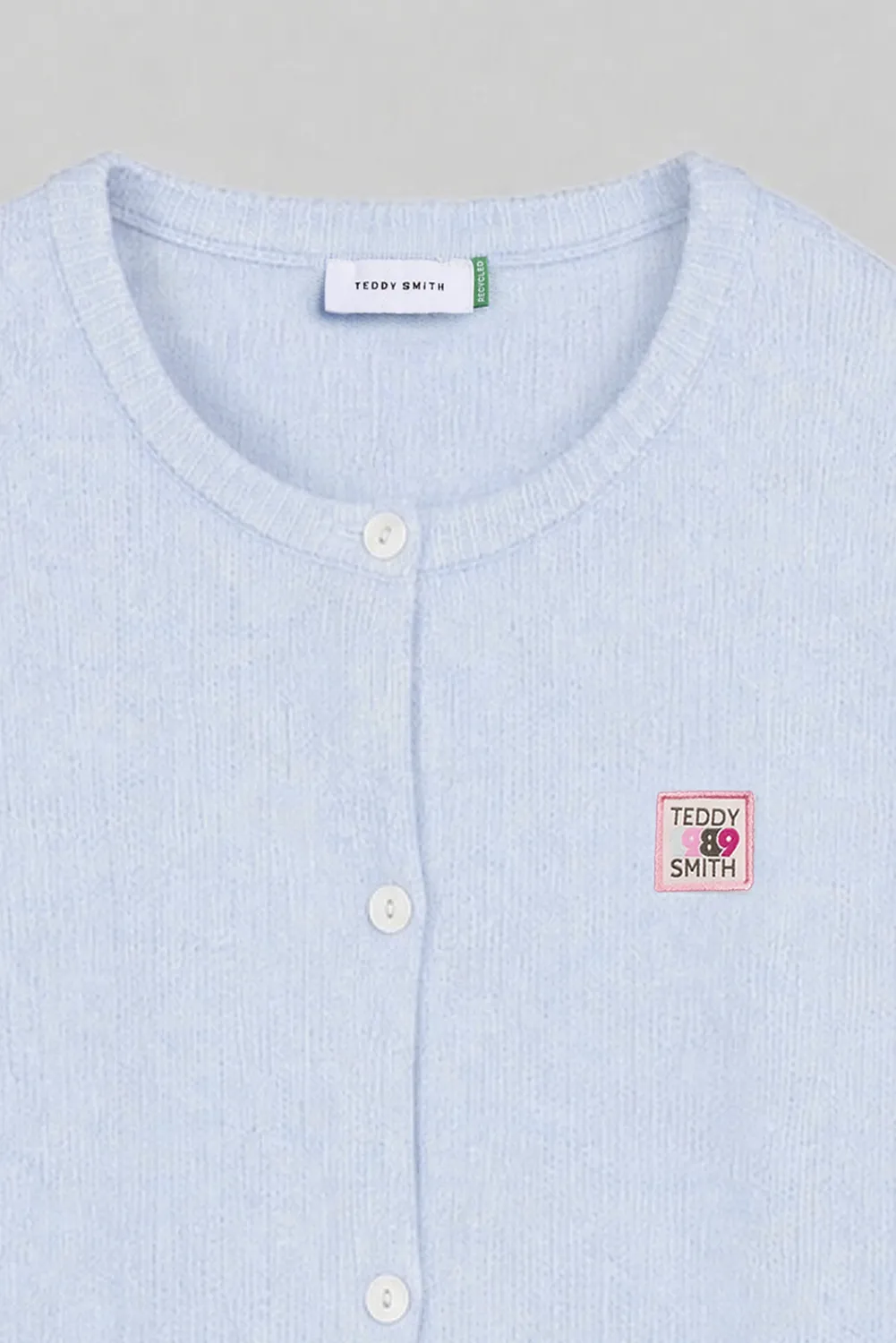 Teddy Smith G-AMELIA Gilet Maglia Donna Azzurro Chiné