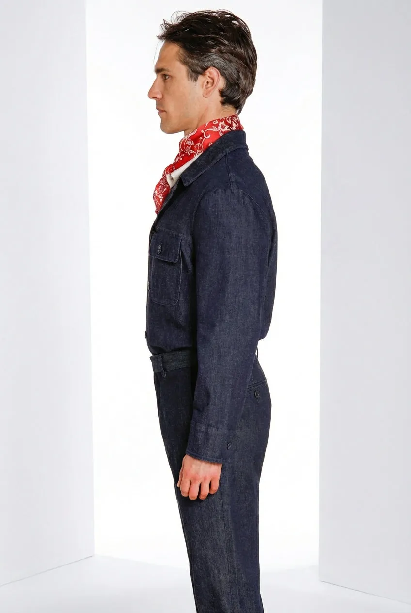 Mason's Chile Work overshirt denim uomo blu navy