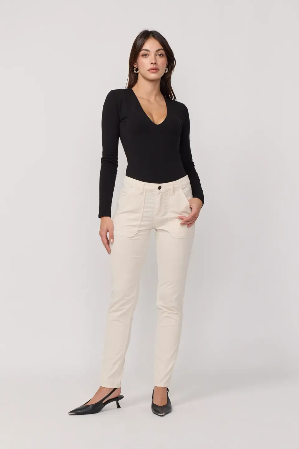 Acquaverde Pierce Pantaloni velluto Cream