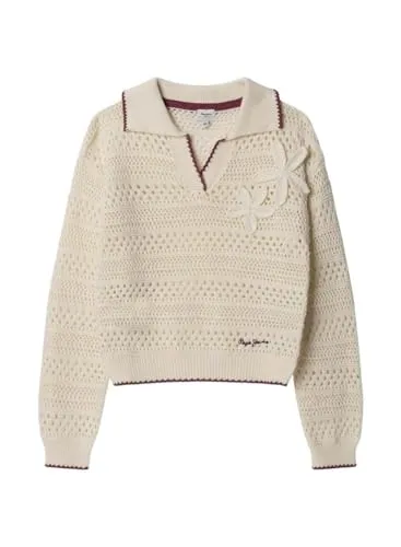 Pepe Jeans Faith Maglione bambina 10 anni polo fiori maglia