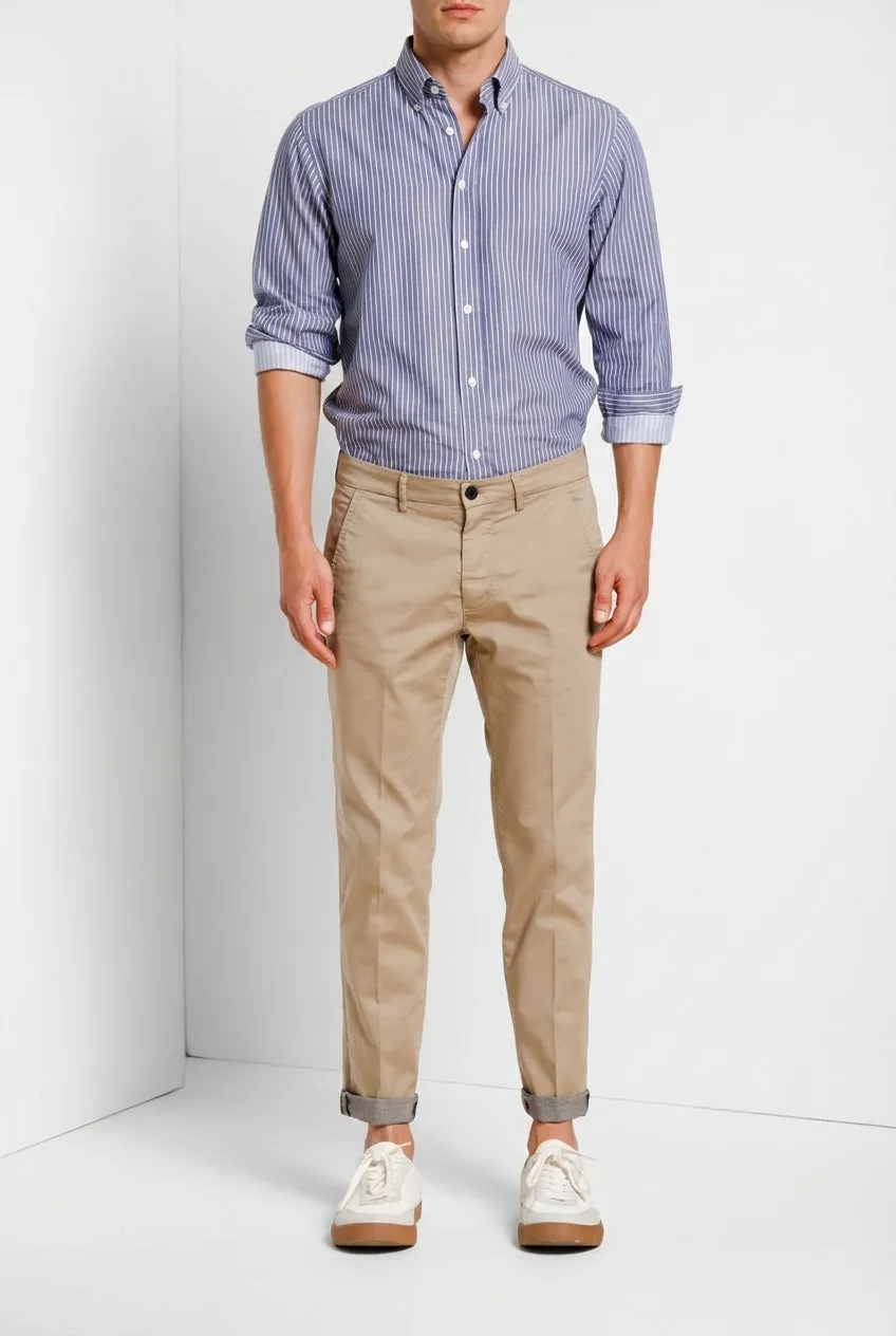 Mason's Torino Travel pantalone chino uomo kaki raso slim