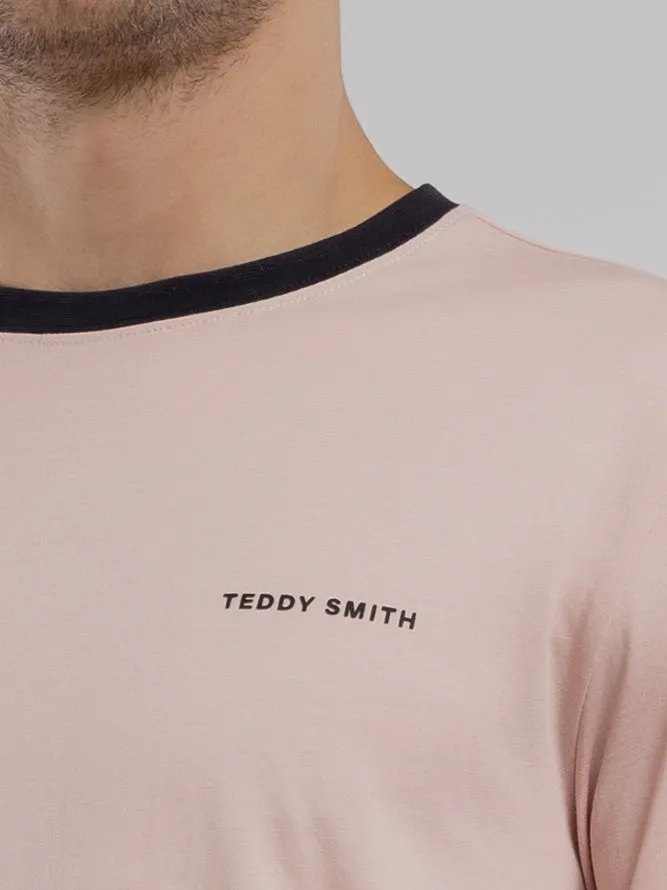 Teddy Smith The-Tee 2 t-shirt uomo rosa pastello cotone