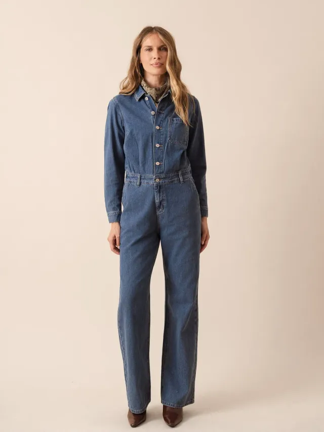 Oraije Charly tuta jeans workwear blu stone