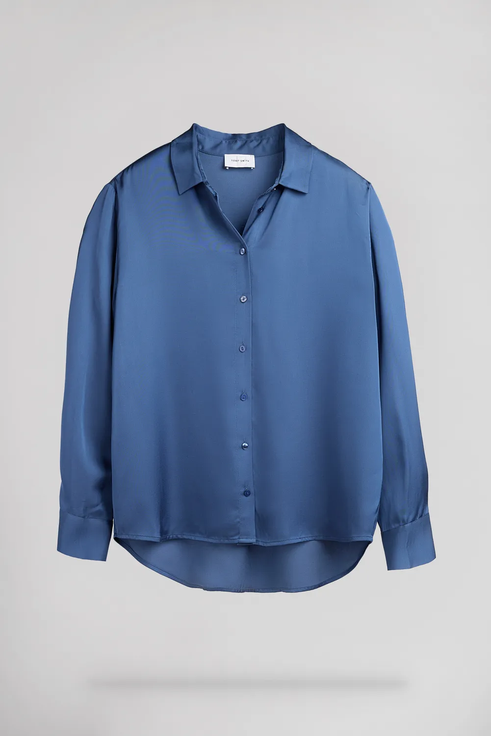 Teddy Smith C-Leo camicia indaco satin viscosa donna
