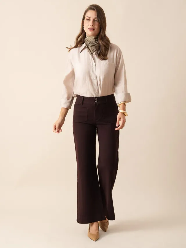 Oraije Elenette jeans flare melanzana