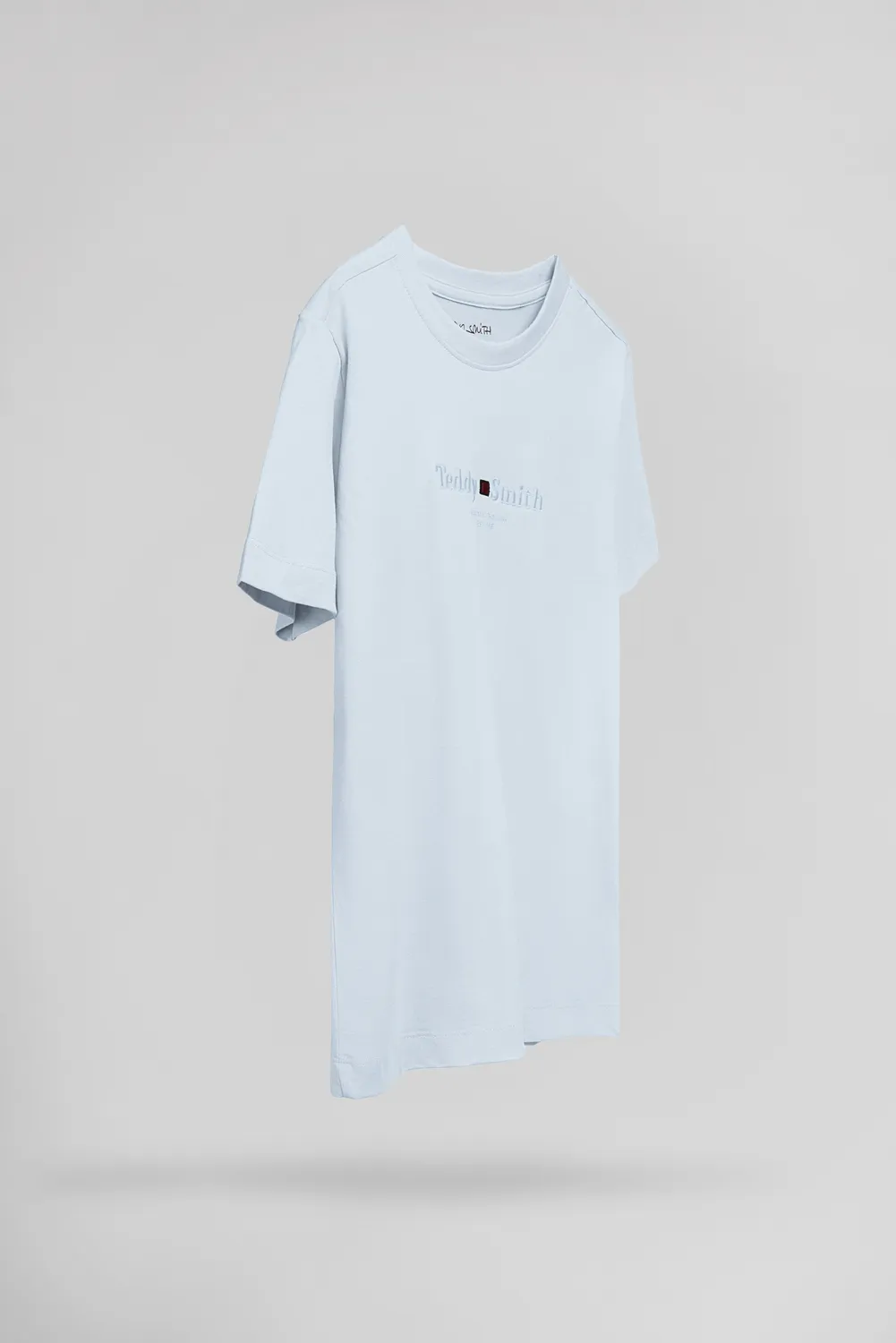 Teddy Smith T-Jim T-Shirt Ragazzo Azzurro Pastel Blue Cotone