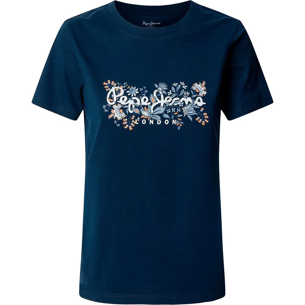 Pepe Jeans Rosalind T-Shirt Donna M fiori bianca
