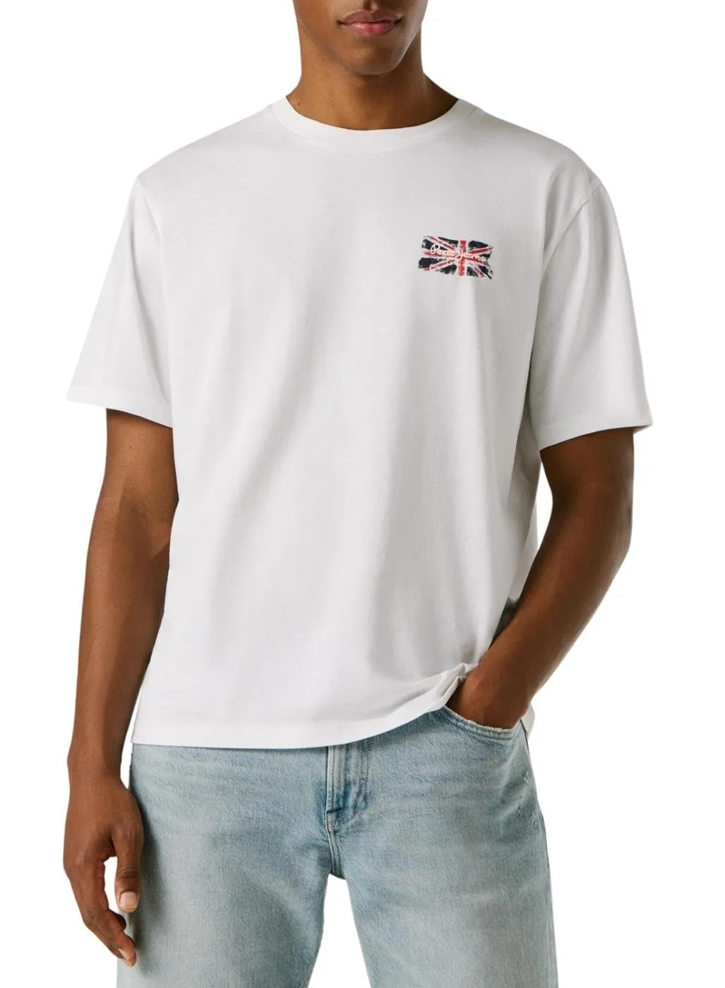 Pepe Jeans Art PM501031 T-Shirt uomo L blu bandiera