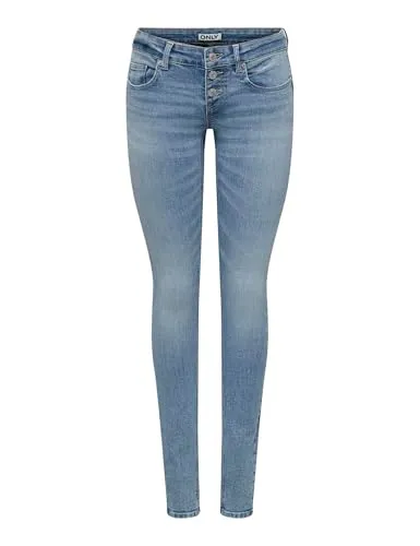 ONLY Onlhush Skinny Button Fly DNM jeans L32 lavaggio medio