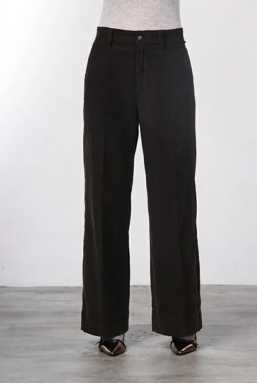 Mason's New York Wide pantalone chino donna marrone velluto