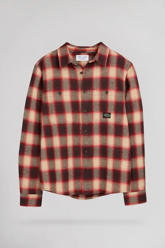 Teddy Smith C-Antho ML camicia flanella rosso vivo bambino