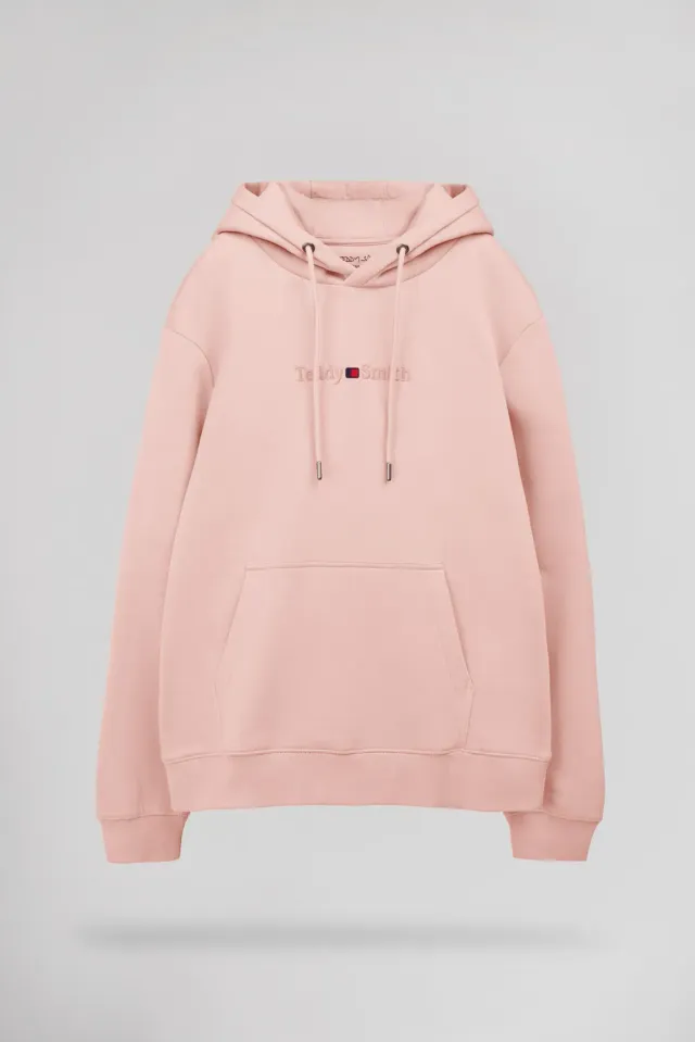 Teddy Smith S-Jim Hoody felpa cappuccio uomo rosa pastello