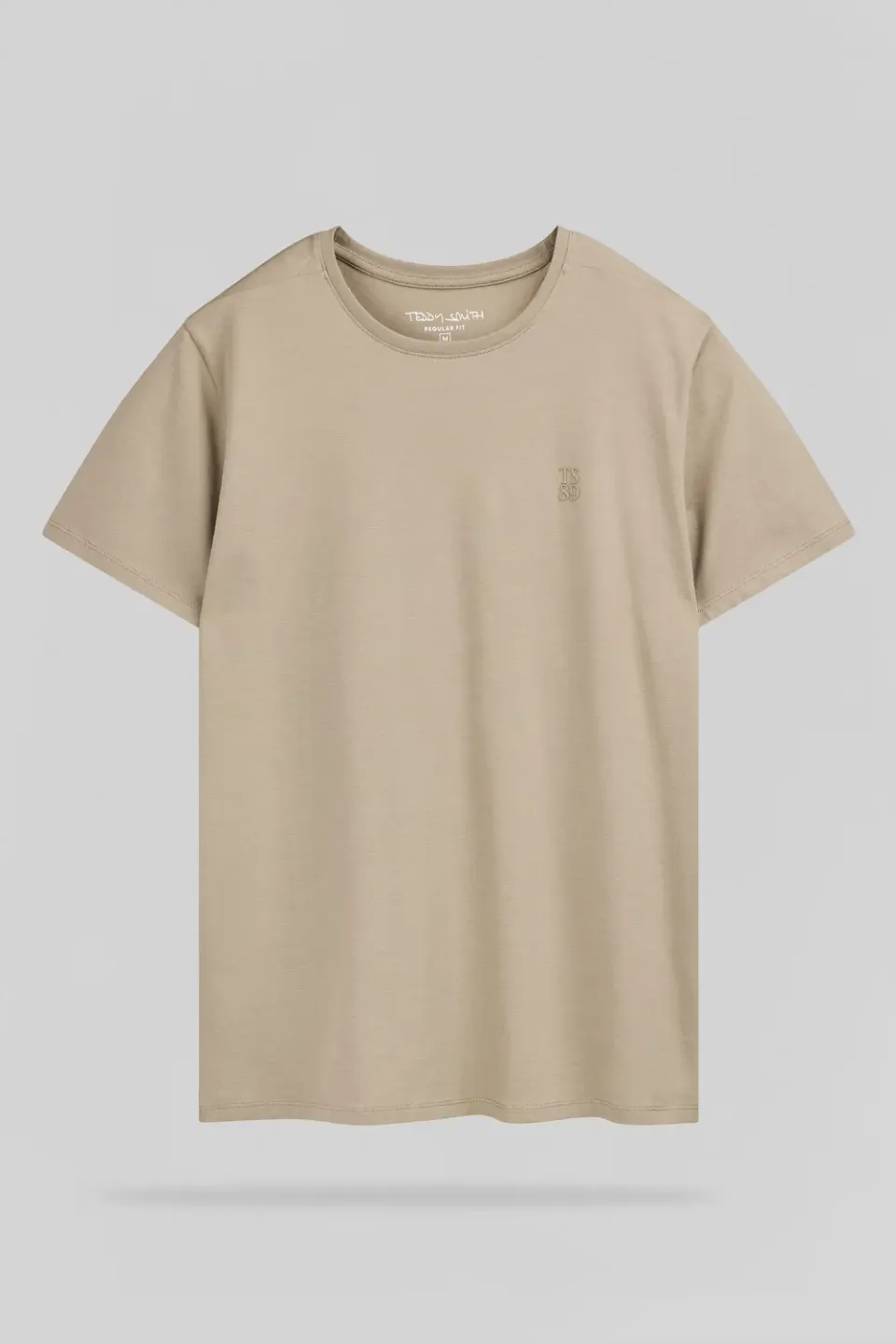 Teddy Smith T-Telo T-shirt Uomo Beige Cotone Elasticizzato