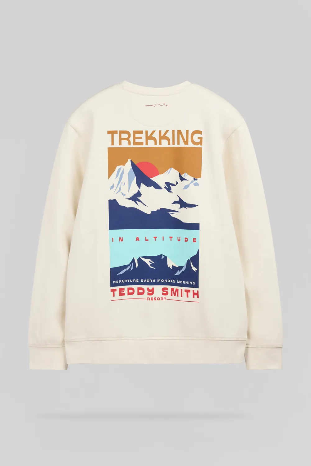 Teddy Smith S-Mountain RC felpa uomo cream girocollo