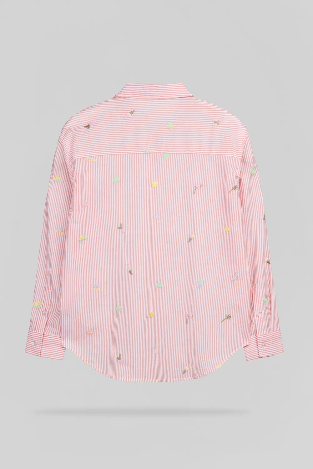 Teddy Smith C-Louisy ML Peach camicia righe voile