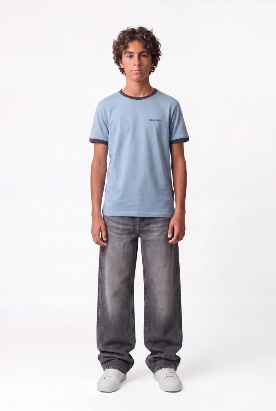 Teddy Smith The-Tee 2 R T-shirt bimbo Bleu Mineral cotone