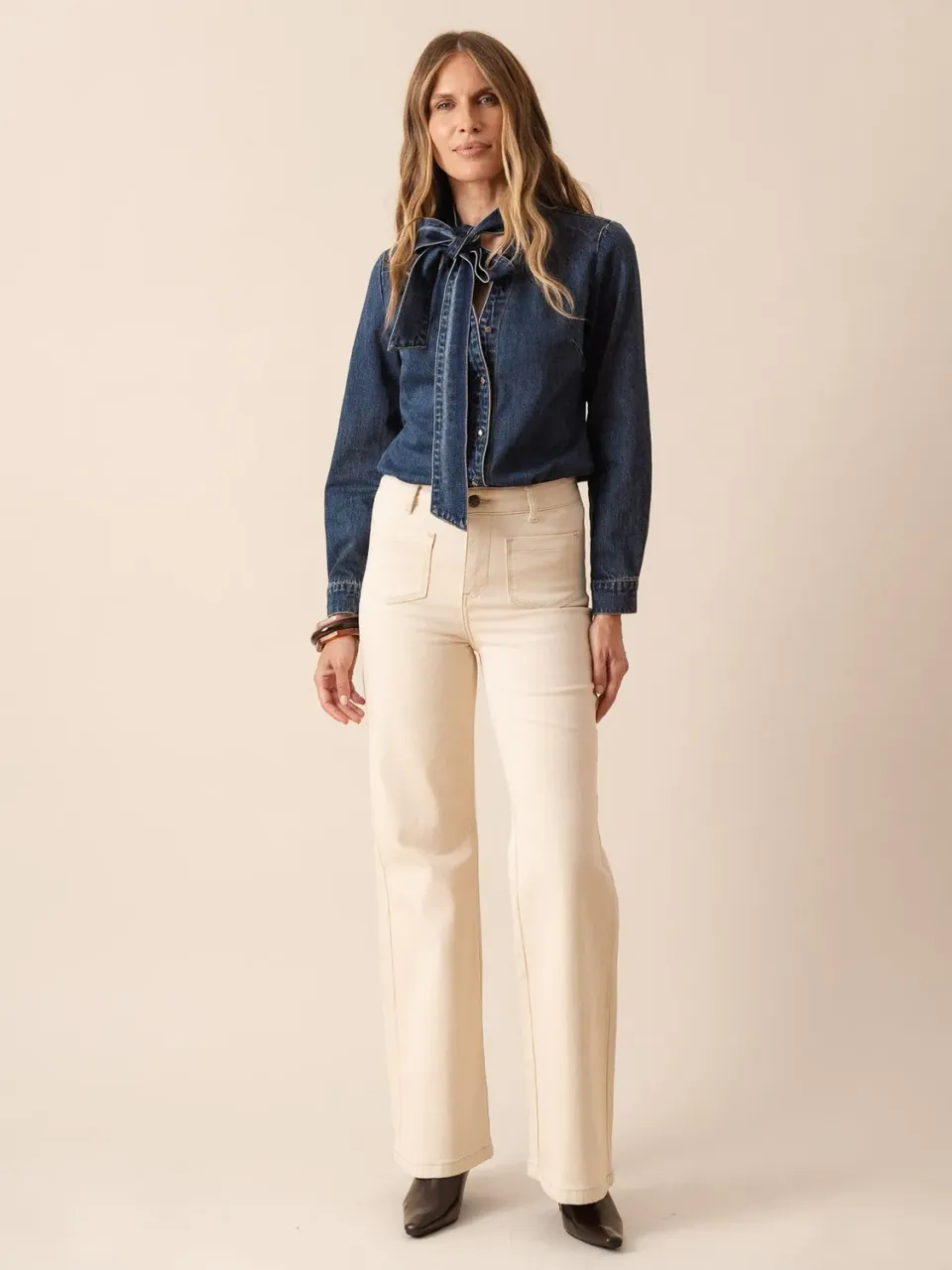 Oraije Gaspard jeans wide beige naturale