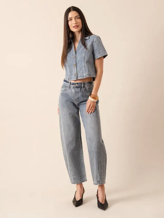 Oraije Brandy jeans balloon blu vintage regular