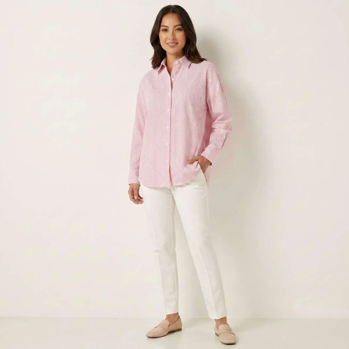 ONLY Onlzelena LS Reg Pearl camicia rosa XS manica lunga