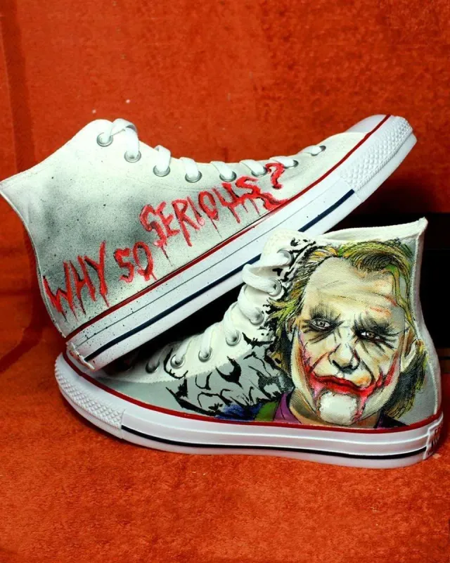 Converse All Star Joker Why So Serious sneakers dipinte a mano