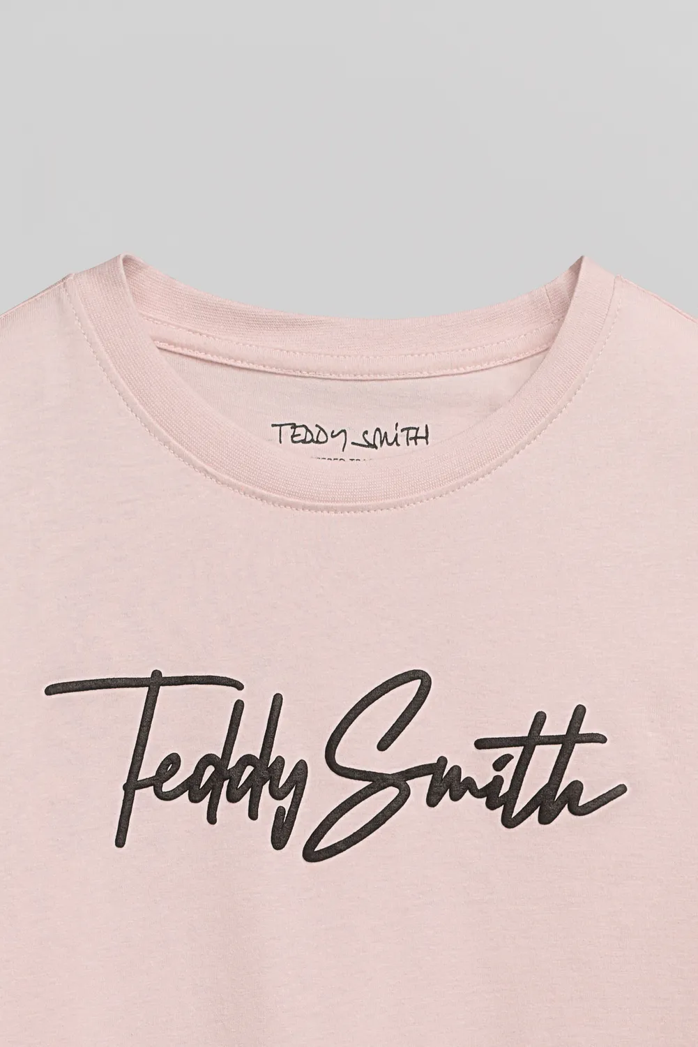 Teddy Smith T-Evan MC JR T-Shirt Rosa Pastel Cotone