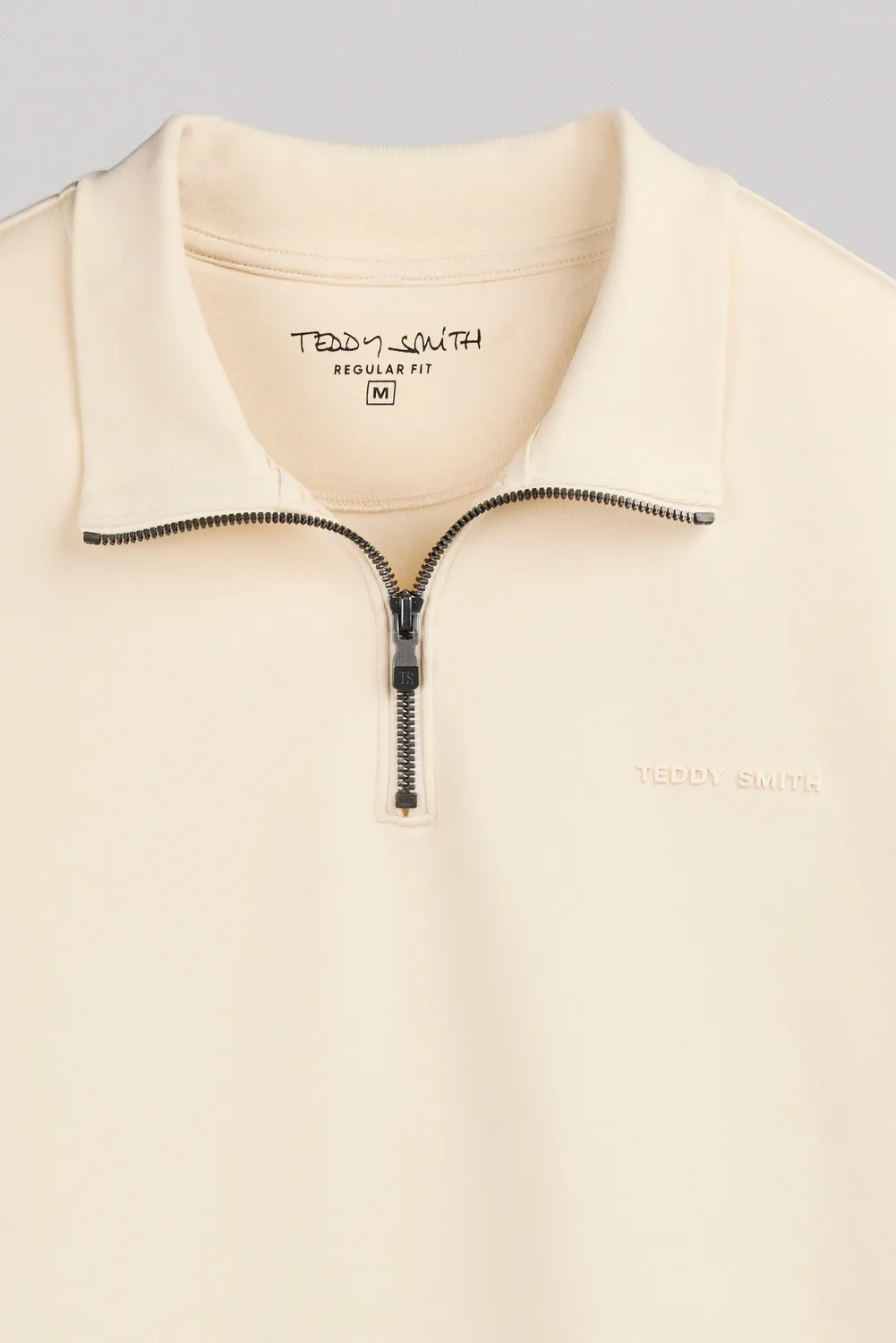 Teddy Smith S-Loan Felpa Zip Uomo Naturale Collo Camionneur