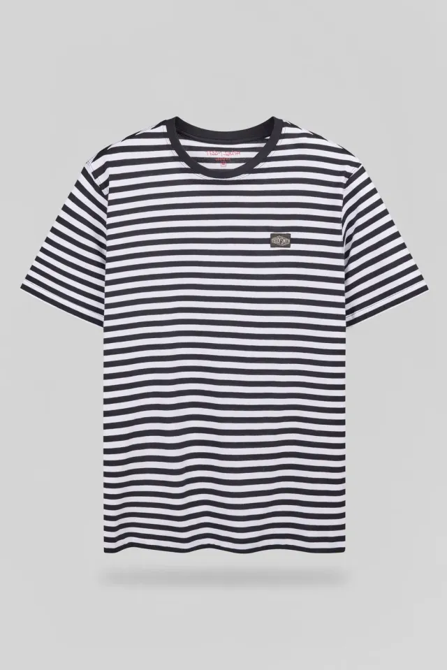 Teddy Smith T-Stry MC t-shirt righe blu navy