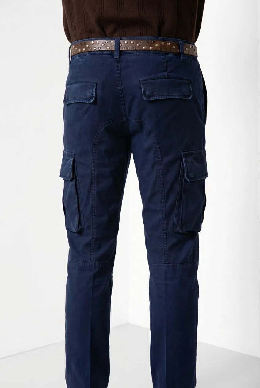 Mason's Chile pantalone cargo blu navy extra slim