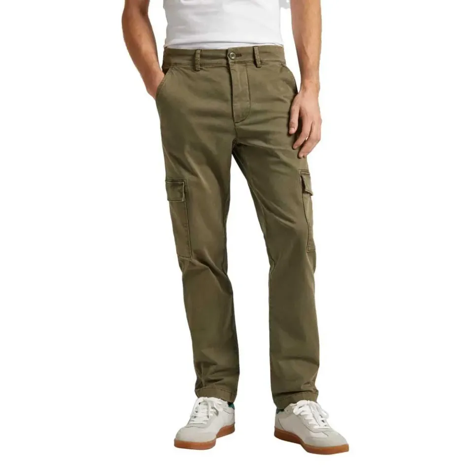 Pepe Jeans cargo uomo slim twill verde militare