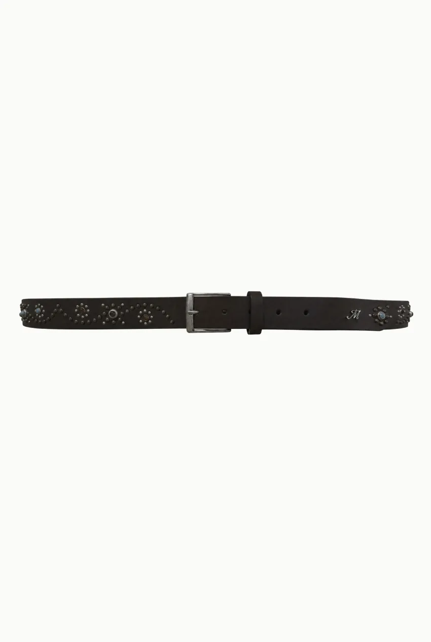 Mason's cintura in pelle borchie marrone