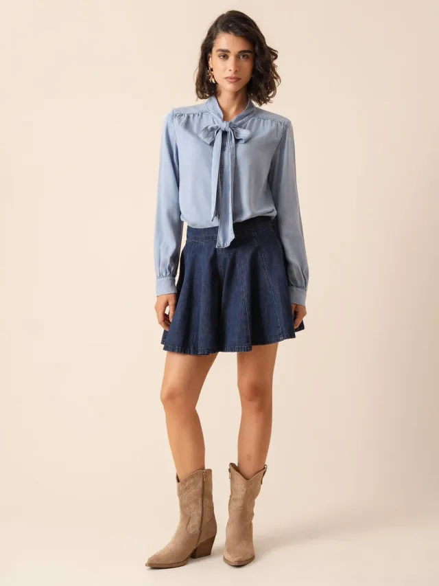 Oraije Joelle gonna denim svasata grezza
