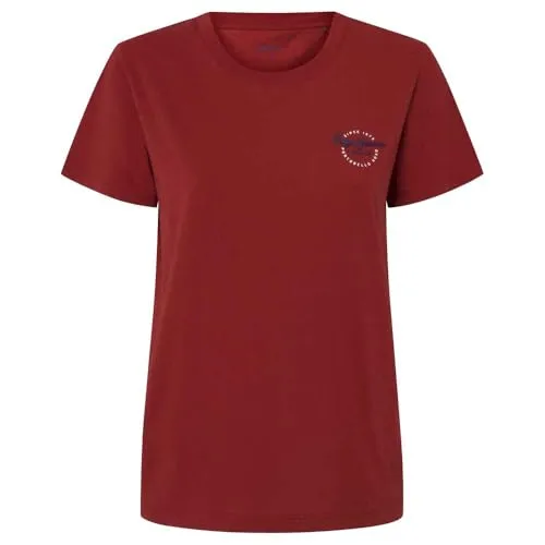 Pepe Jeans Gabriela T-Shirt Donna Bianca Logo Petto