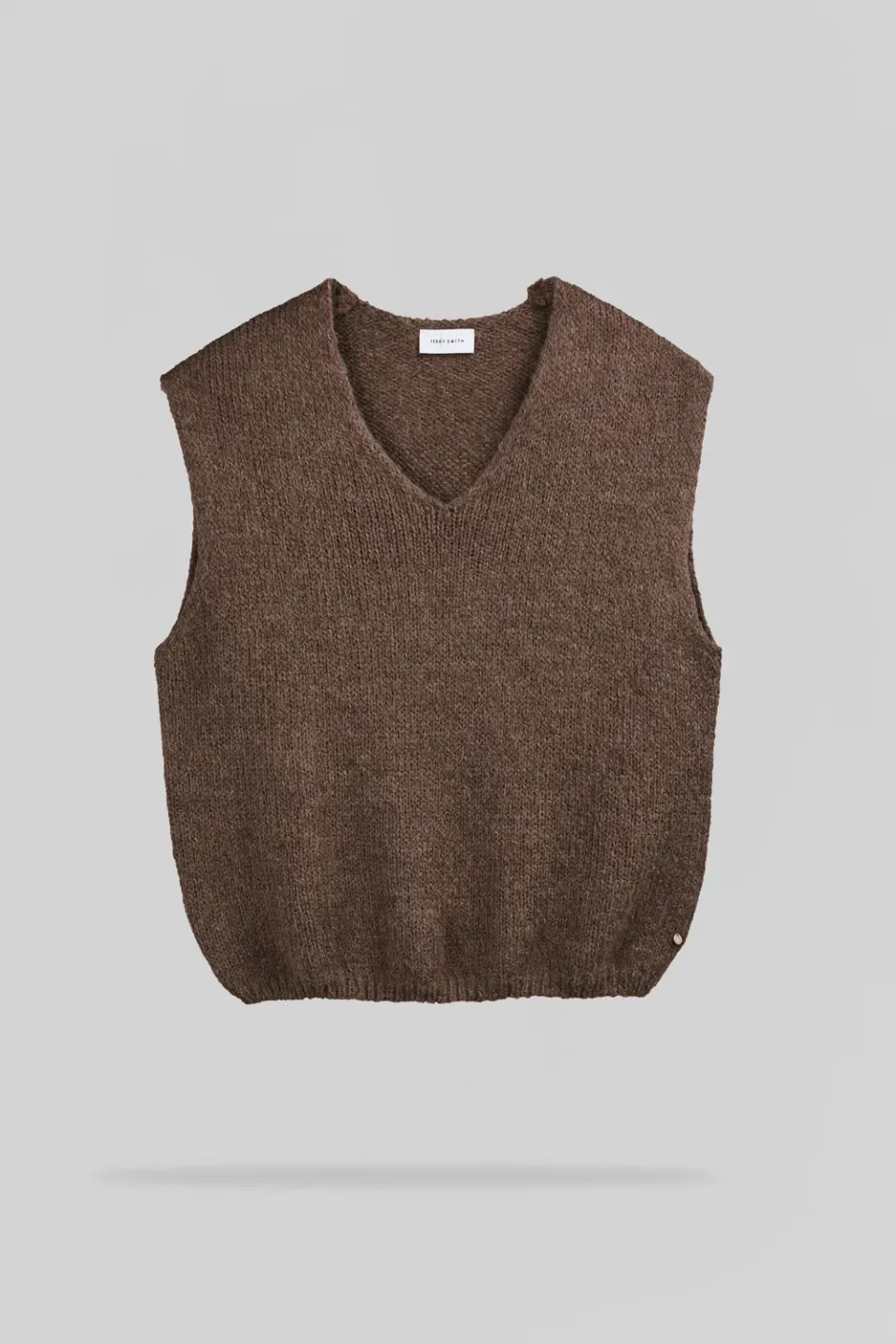 Teddy Smith P-Molia maglia smanicata cioccolato scollo V donna
