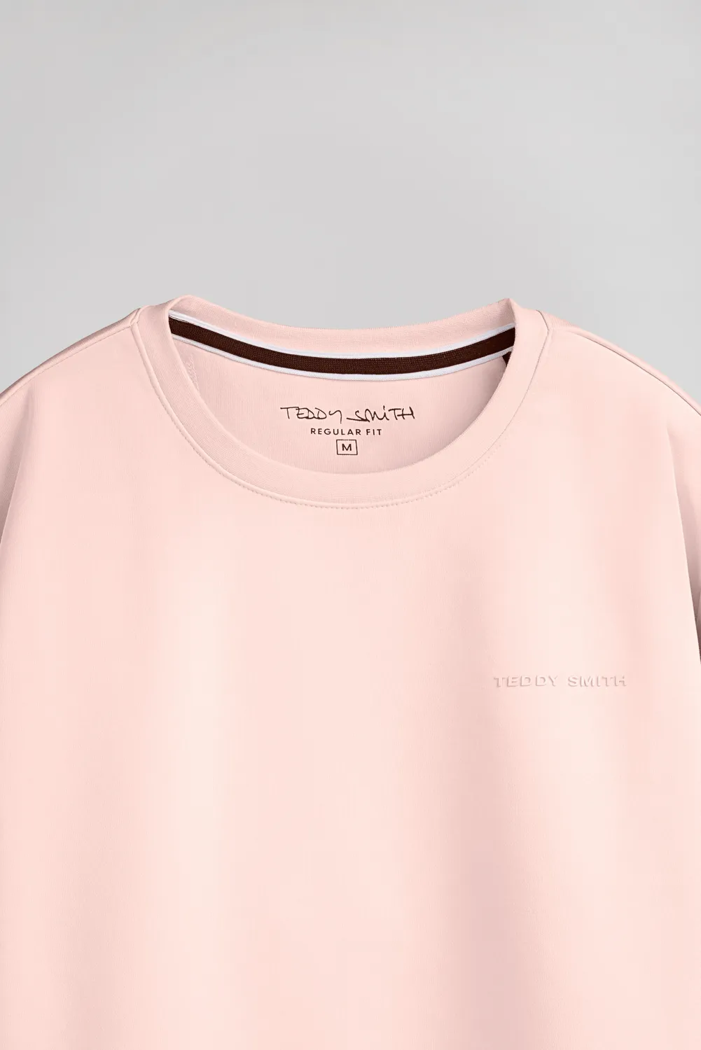Teddy Smith S-Nark felpa girocollo Rosa Pastel cotone