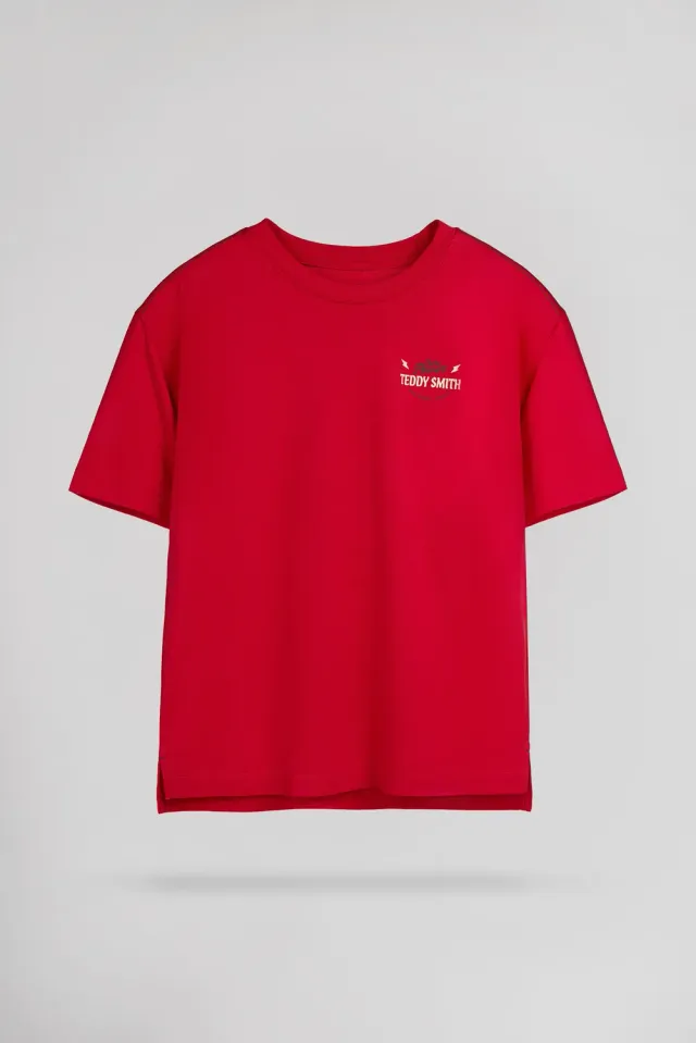 Teddy Smith T-Asha t-shirt bambino rosso vif
