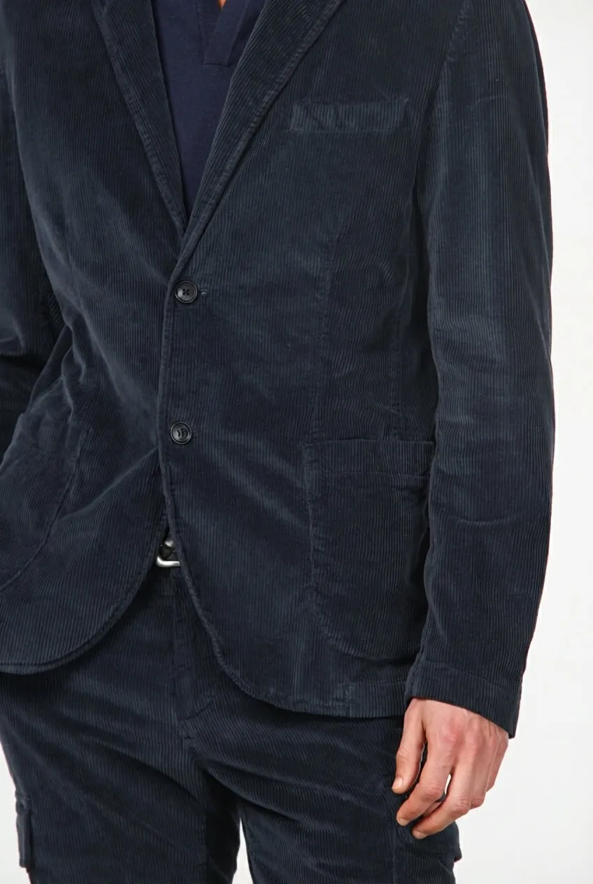 Mason's Tiziano blazer uomo blu notte velluto