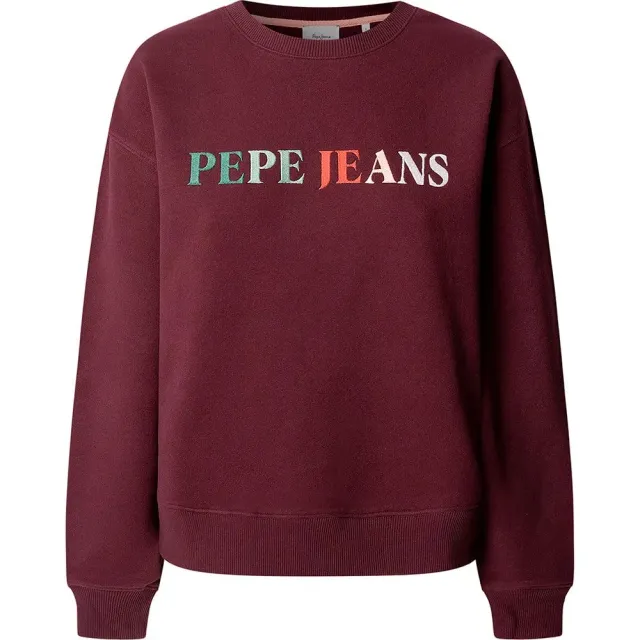 Pepe Jeans Reagan Felpa Donna Rosso Bordeaux girocollo
